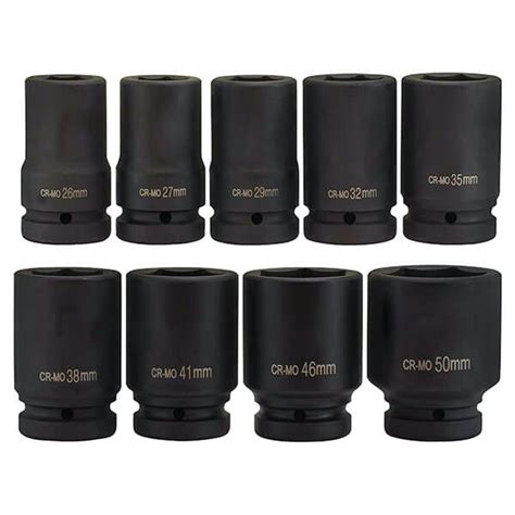 10pc 1 In. Drive Metric Deep Impact Socket Set-10878