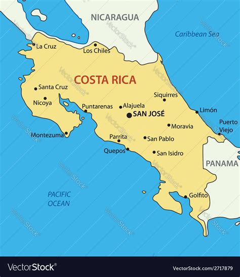 Costa Rica Map World - canvas-ly