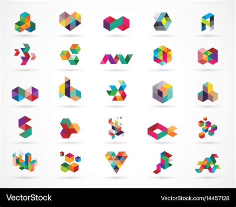 Creative digital abstract colorful logos Vector Image