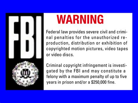 Blue FBI Warning Screen for the misc. companies by brandondavis50096 on DeviantArt