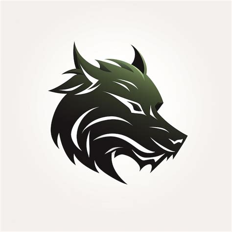 Premium AI Image | Dark Green And Black Wolf Tattoo Logo Design