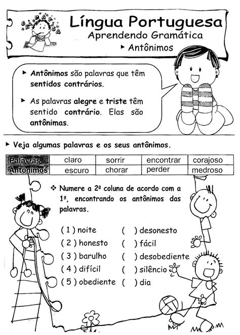 ATIVIDADES DE PORTUGUÊS 3° ANO GRAMÁTICA II - ATIVIDADES E DESENHOS