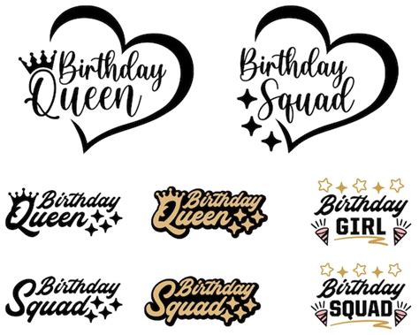 Birthday Queen SVG Birthday Squad SVG Birthday Girl SVG - Etsy