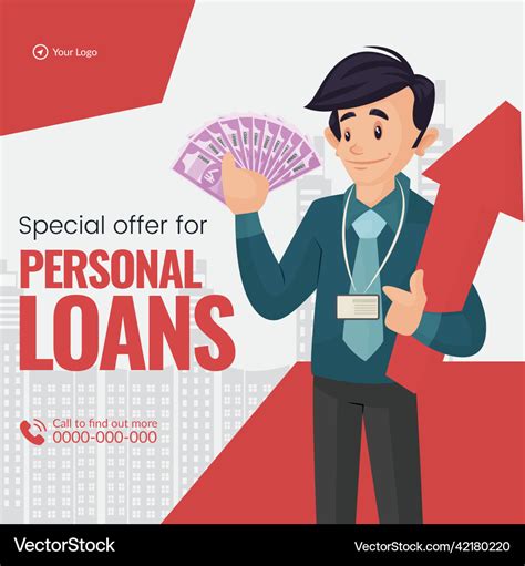 Banner design of personal loans Royalty Free Vector Image