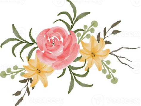 Free beautiful watercolor flower arrangement 21429847 PNG with Transparent Background