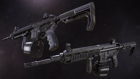 HK416 Assault Rifle — polycount