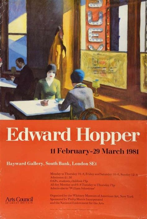 Edward Hopper Exhibition Poster - Belgravia Gallery | Exhibition poster ...