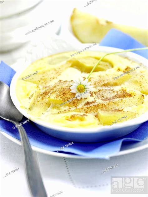 Pear baked egg custard, Stock Photo, Picture And Rights Managed Image. Pic. SSE-187904 ...