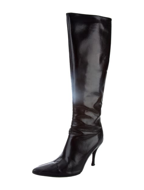 BCBG Max Azria Leather Knee-High Boots - Black Boots, Shoes - WBC20669 ...