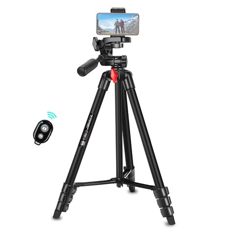 ZOMEi Phone Tripod 54 Inch Cellphone Tripod Lightweight Portable Travel Tripod for Smartphone ...