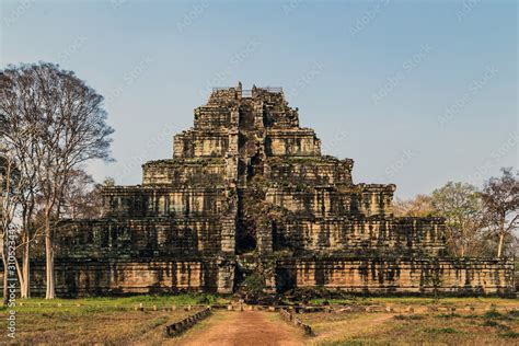 Prasat Thom of Koh Ker temple site Pyramid Lost City in Cambodia Stock ...