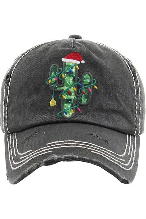 Christmas Cactus Cap | Vintage Distressed Baseball Caps