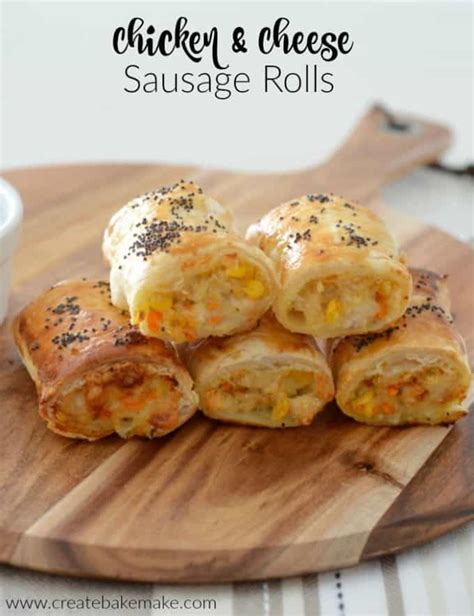 Chicken and Cheese Sausage Rolls - Create Bake Make