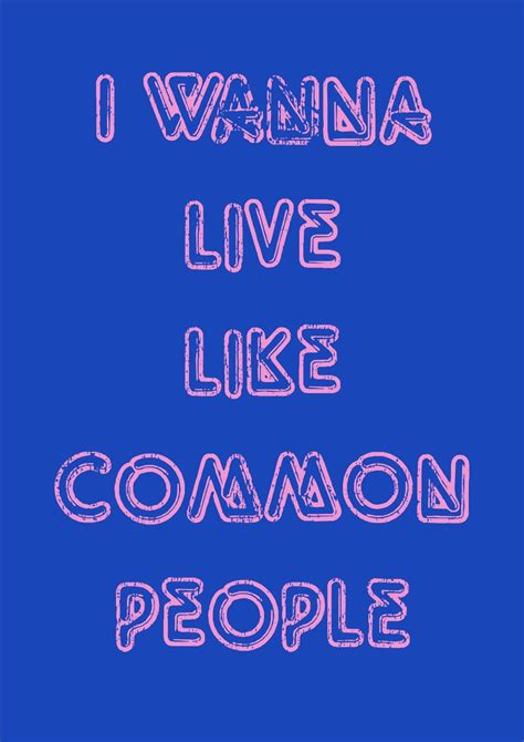 Common People Pulp Song Lyrics Poster - Etsy