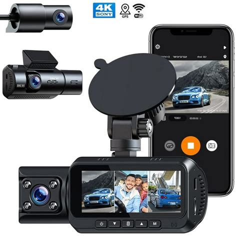 WiFi GPS 4K Dash Cam with IR Night Vision, TOGUARD 3 Channel Front ...