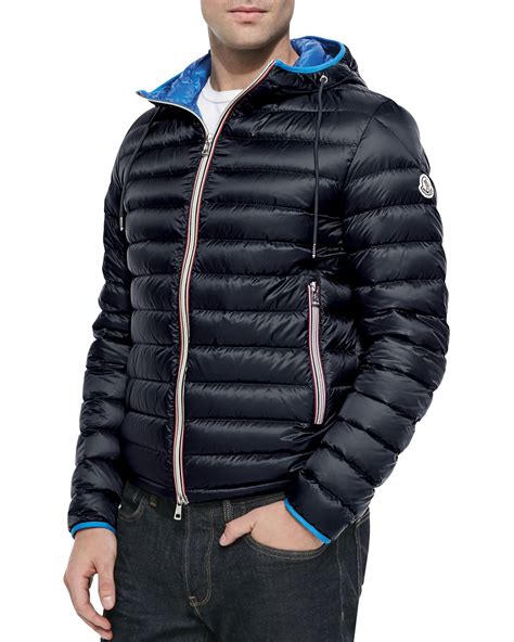 Moncler Athenes Hooded Puffer Jacket in Blue for Men | Lyst