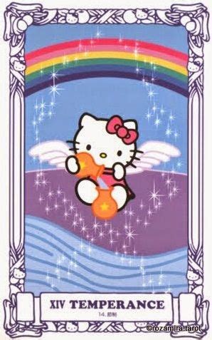 Hello Kitty Tarot TEMPERANCE (With images) | Star tarot, Hello kitty, Tarot card decks