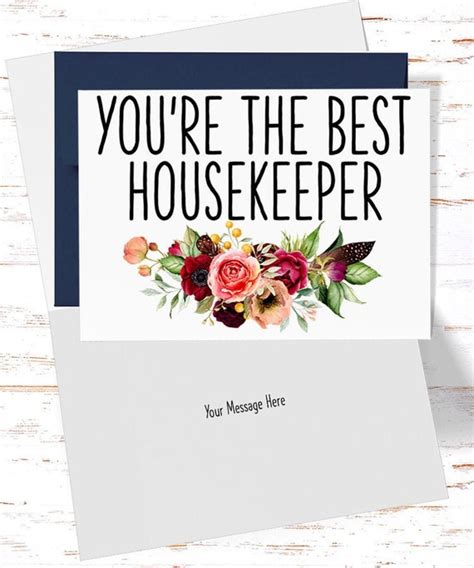 Housekeeper Thank You Card Card for Housekeeper Birthday | Etsy