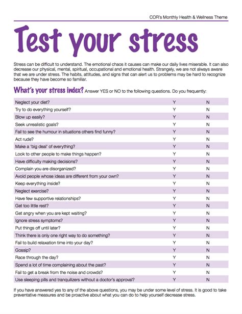 Health & Wellness Theme for July 2017: Stress Test – Creative Options Regina | COR