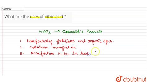 Uses Of Nitric Acid