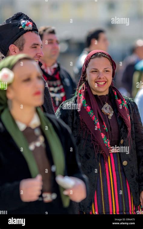 Bulgarian folklore dancers during the traditional folklore festival ...