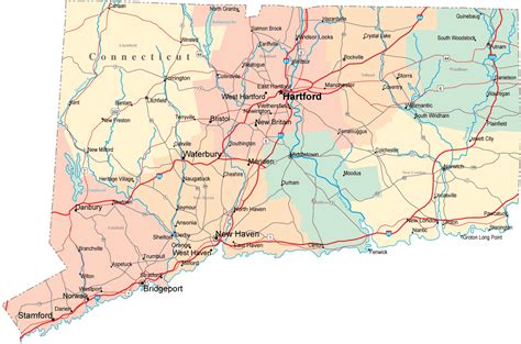 Connecticut Road Map - CT Road Map - Connecticut Highway Map