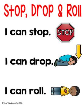 Stop, Drop & Roll Sequence Activity and Poster Freebie by Time 4 Kindergarten