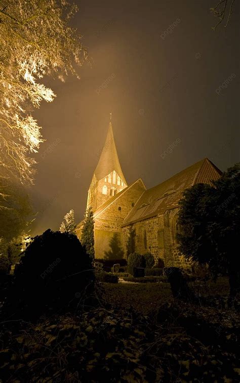 Church At Night Night Sky Grave Photo Background And Picture For Free ...