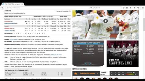 Australia v Pakistan 2nd Test Day 2 - Live Scorecard Streaming at ...