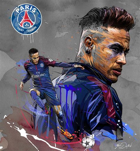 My painting of the famous Neymar Jr and his arrival in the PSG ...