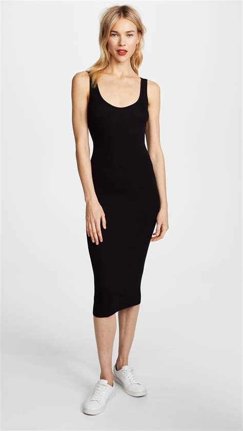 Enza Costa Synthetic Ribbed Tank Dress in Black - Save 6% - Lyst