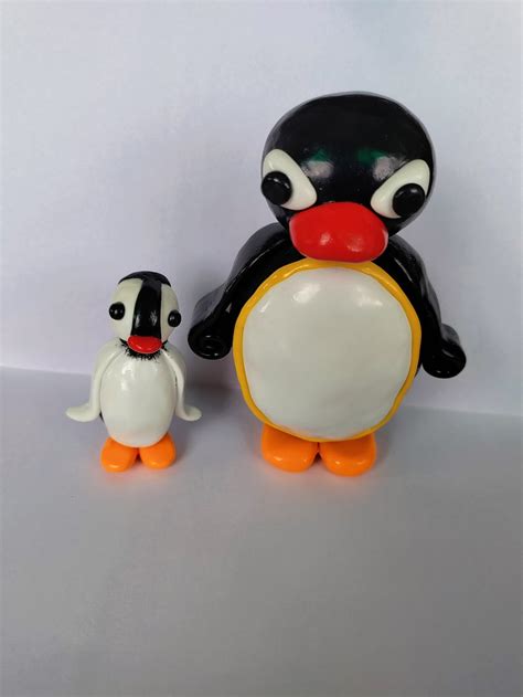 Angry Pingu and Pinga Figure Figurine Doll Toy, Handmade, Penguins, 90s ...