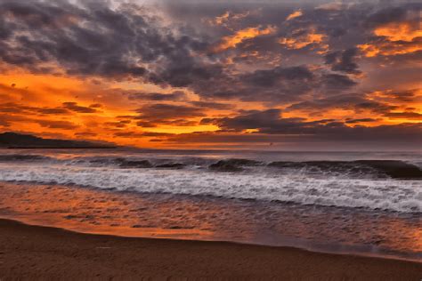 Cherai Beach Shore Sunset Desktop, Pantai, pantai, awan, Wallpaper ...