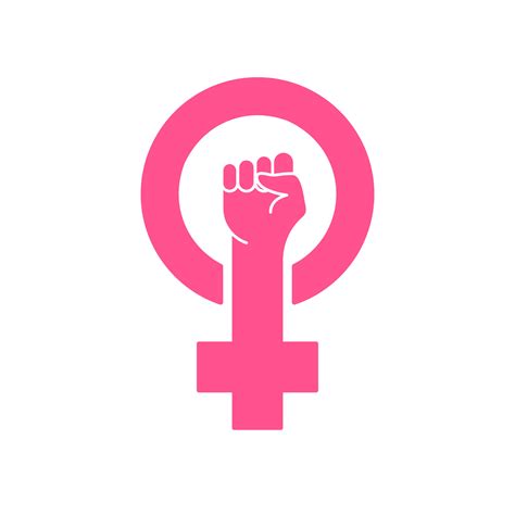 Feminism protest symbol. Pink female first, women rights. Symbol of feminism movement. Girl ...