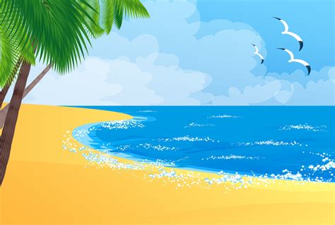 Tropical Beach. Vector Background Royalty-Free Stock Image - Storyblocks Images