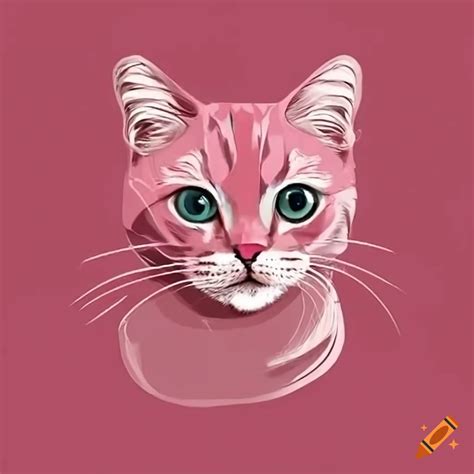 Pink colored cat on Craiyon