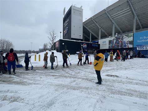 Massive line of Bills fans are ready to shovel out Highmark Stadium