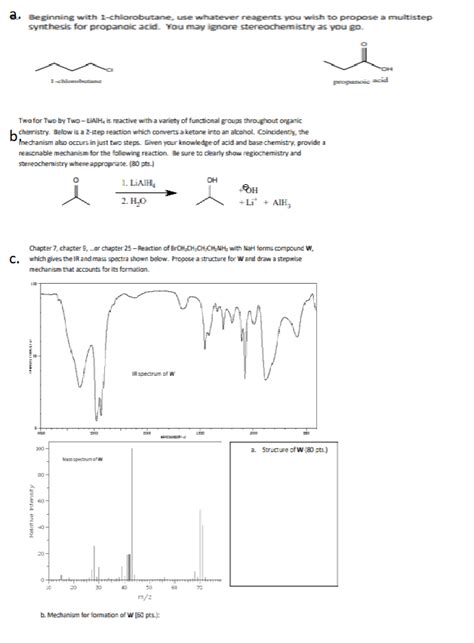 Solved a. Beginning with 1-chlorobutane, use whatever | Chegg.com