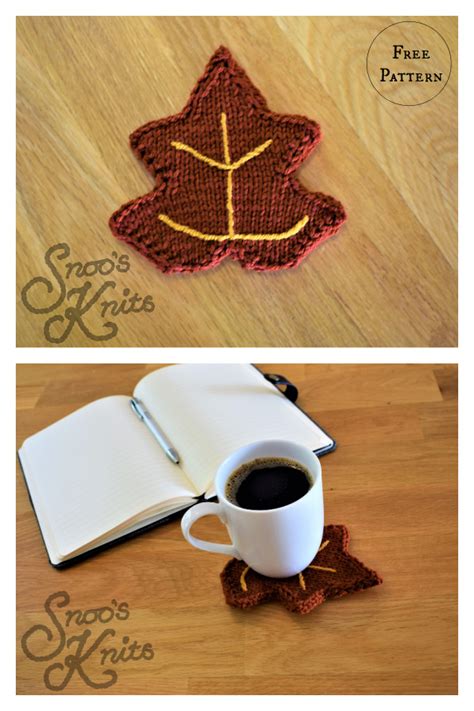 Leaf Coaster Free Knitting Pattern