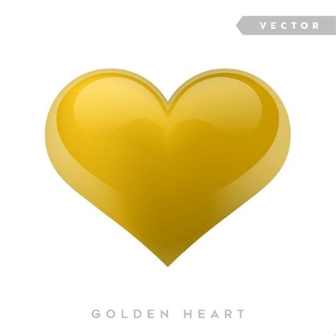 Realistic gold effect heart. Vector illustration. Realistic heart ...