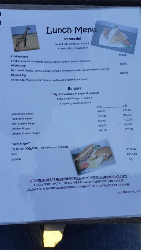 Menu at Neck & Deck Restaurant, Krugersdorp