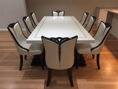 Bianca Marble Dining table with 8 Chairs - Marble King