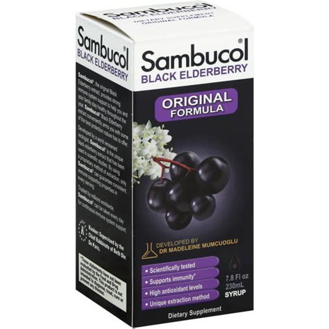 Sambucol Black Elderberry Syrup, Original Formula 7.8 oz - Walmart.com ...