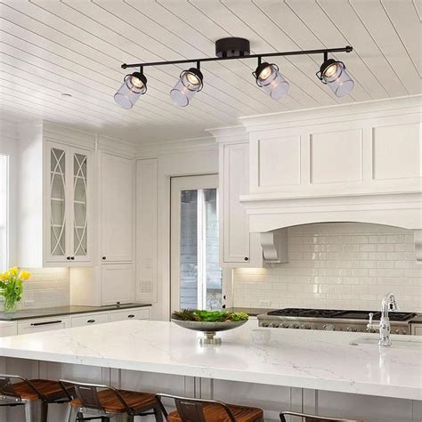 allen + roth Valleymede 34.75-in 4-Light Bronze dimmable LED Transitional Track Bar at ...