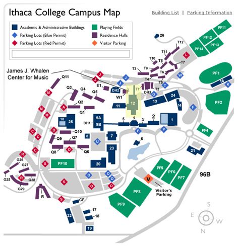 Ithaca College Campus Map