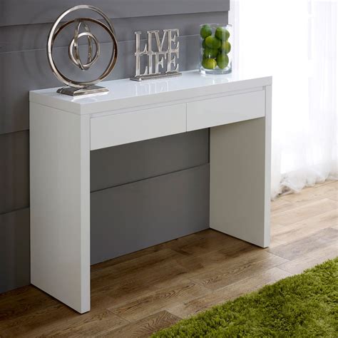 Modern White High Gloss Dressing Table - LilyDraper