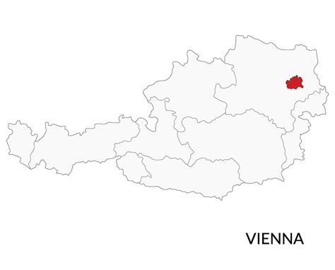 Vienna map. Austria map. Map of Vienna city in red color 27988110 ...