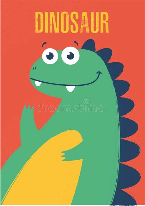 Funny Orange, Dinosaur Nursery Decor, Fabric Paint Designs, Baby Dinosaurs, Kids Poster, Cartoon ...