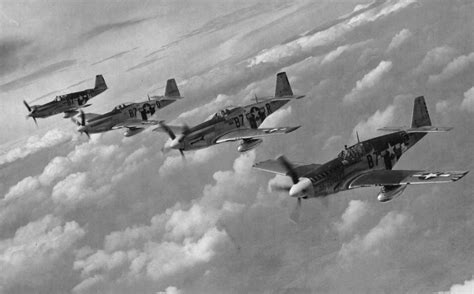 Formation of Mustangs over England – WW2 Images