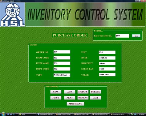 Inventory Control System VB.Net Project